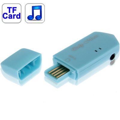 Direct Plug USB Flash Disk Style TF (Micro SD) Card Slot MP3 Player (Blue)